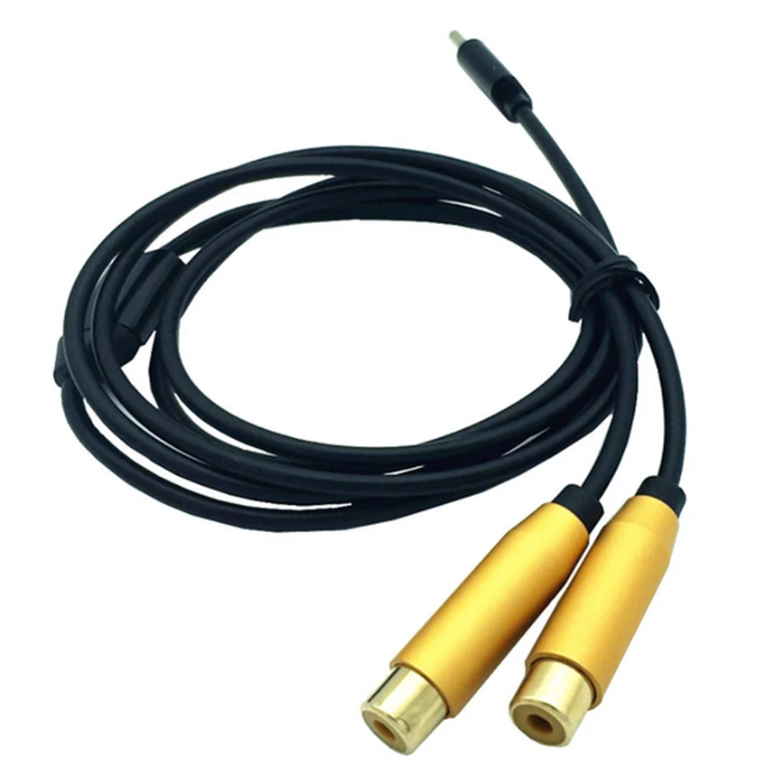 Dual Rca Female To Type-C Usb C Signal Video Av Audio Cable Connector Lead Cord