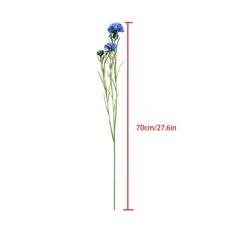 باقة من الزهور الاصطناعية الحريرية ، فرع طويل ، مر...