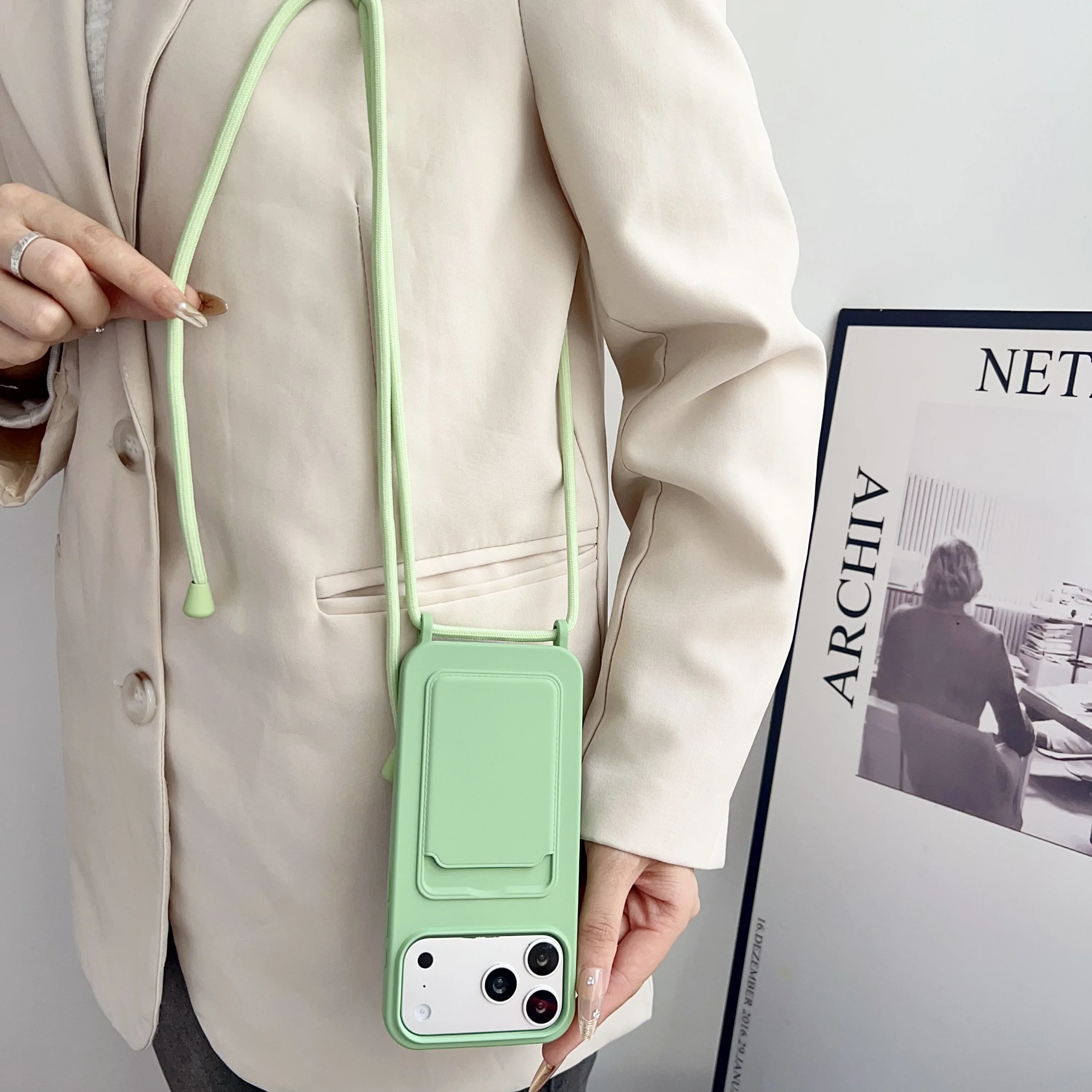Versatile Crossbody Lanyard Phone Case with Card Slot and Soft Silicone Protector Cover
