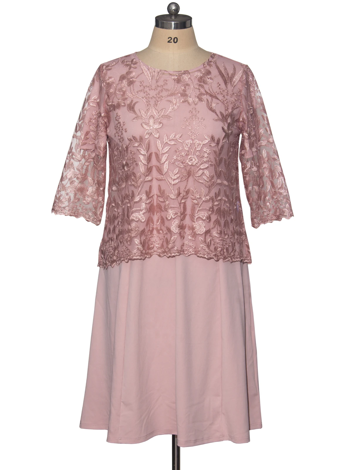 2 Piece Dress for Women 2024 Spring Summer Pink Embroidery Party Prom Formal Wedding Guest Dresses Plus Size Women Clothing Best Sellers In Plus Sized Clothing
