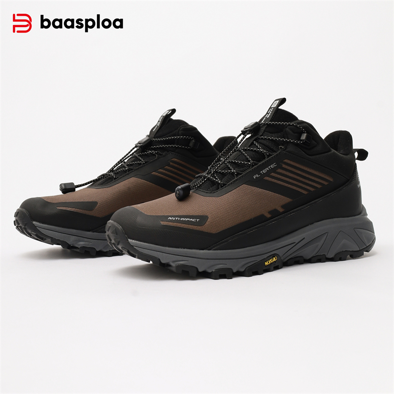 Baasploa Men Outdoor Sneakers Winter Comfort Plush Warm Hiking Shoes Men New Oxford Waterproof Non-Slip Casual Sneakers Male