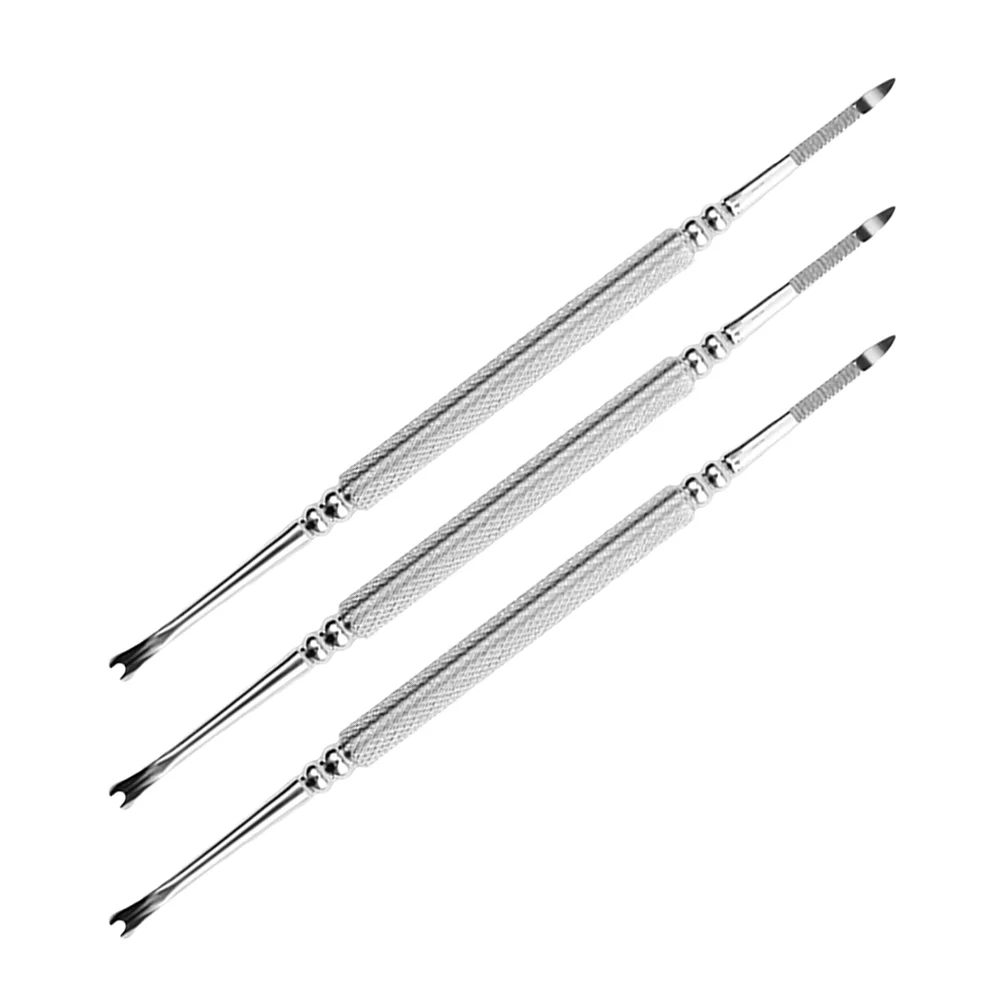 3 Pcs Pusher Nail Big Steel Tools for Foot Peel Mask Stainless Drill Cuticle Removers