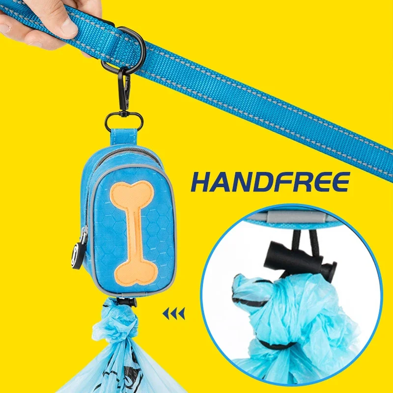 Bone Pet Dog Poop Bag Holder Adjustable Mini Travel Garbage Bag Dogs Waste Poop Bags Dispenser Pet Cleaning Tools Accessories