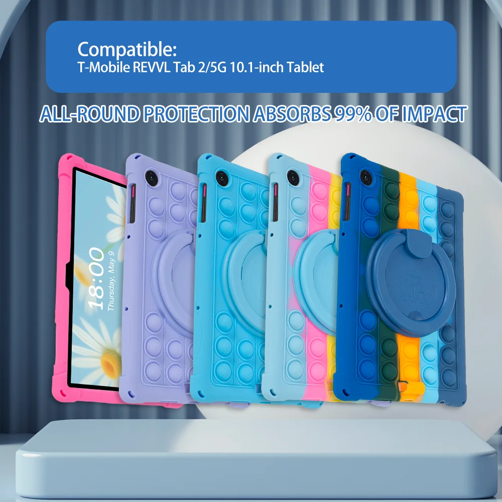 Enhanced Kids Safe 360 Rotating Soft Tablet Cover, 10.1-Inch