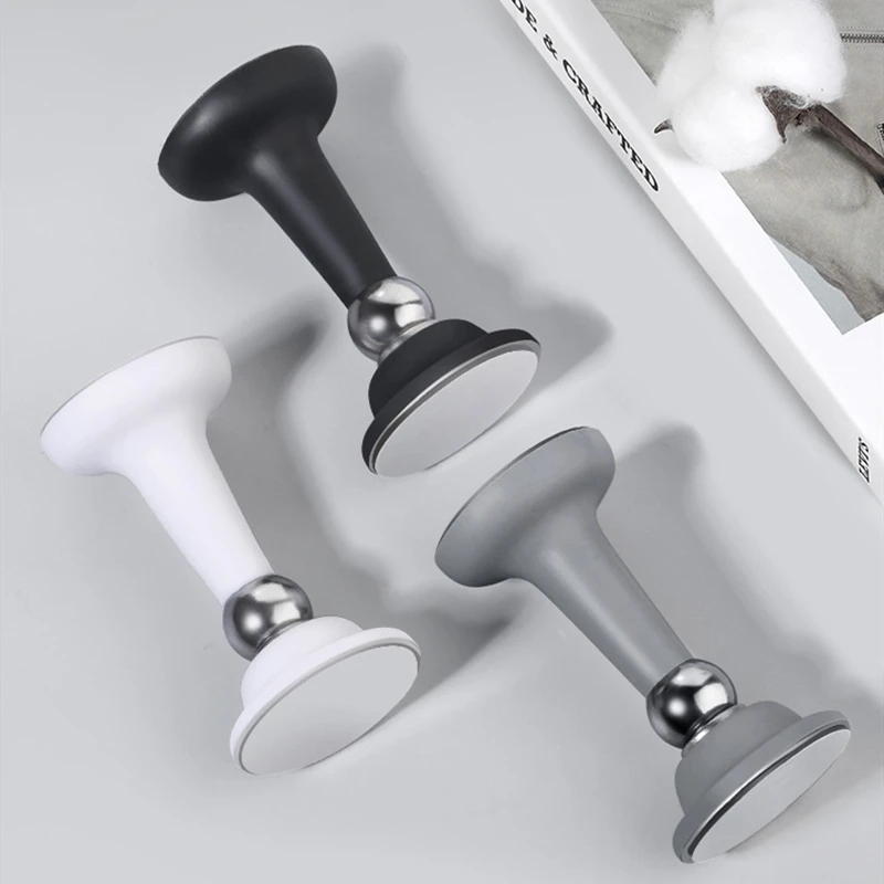 Stainless Steel Magnetic Door Gear Door Stopper Anti-collision Silicone Fixed Mute Touch Ground Suction