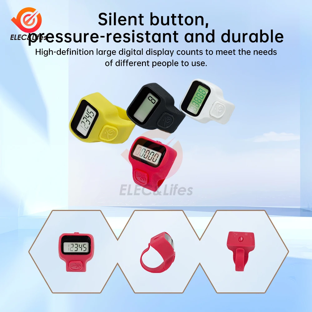 Mini Finger Counter LED Electric Digital Display With Light Tally Counter Stitch Marker Sewing Knitting Weave Buddha Pray Soccer hand tally counter