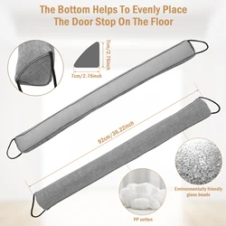 Under Door Draft Stopper - Heavy Duty Triangular Noise Blocker with Hanging Loops (1 or 2 Pack) - 1PC (Grey)