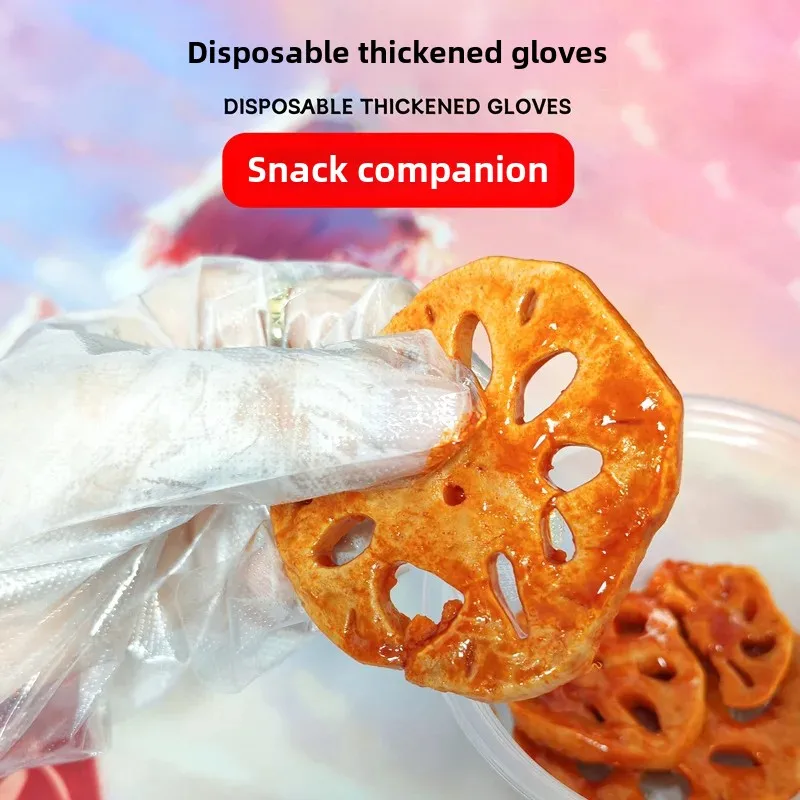 Kitchen Disposable Gloves Thickened Food Service Plastic PE Household Baking Waterproof Shrimp Gloves From China Mainland