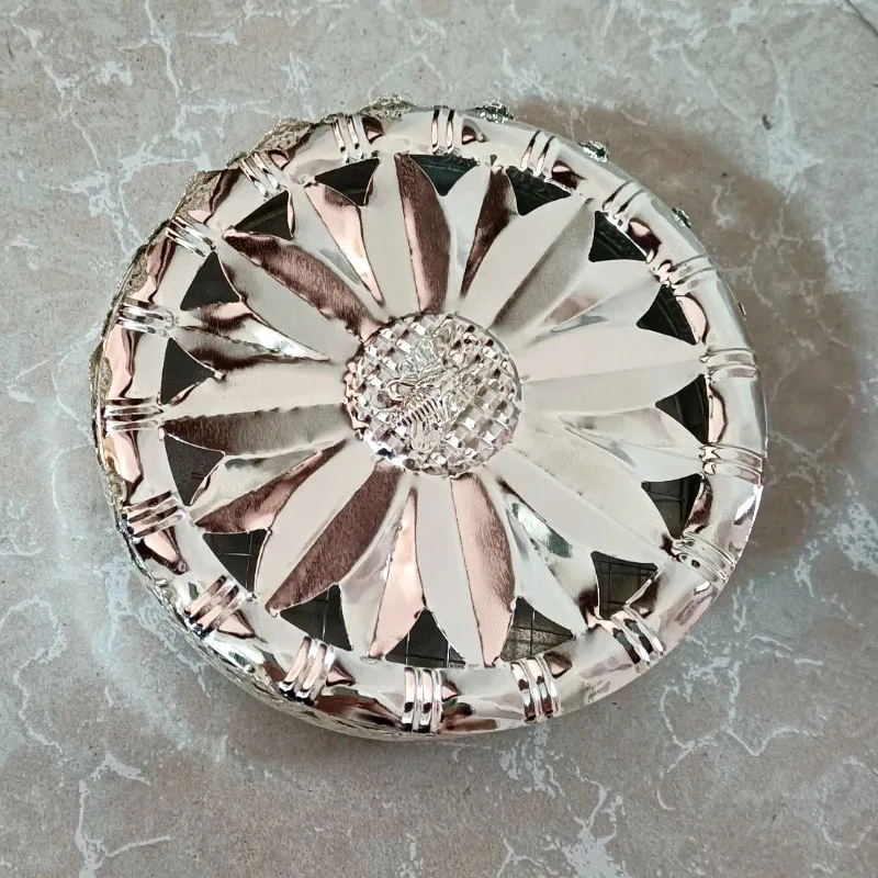 Metal Mosquito Incense Plate with Cover Ash Fly Prevention, Fireproof, Sandalwood, Stove Tray, Household, Gold, Silver, New, 1Pc