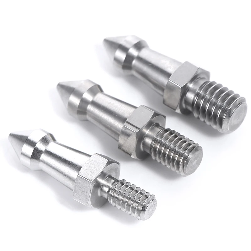 Camera Tripod Stainless Steel Tripod Spike 1/4 3/8 M8 Inch Monopod Feet Screw Fixed