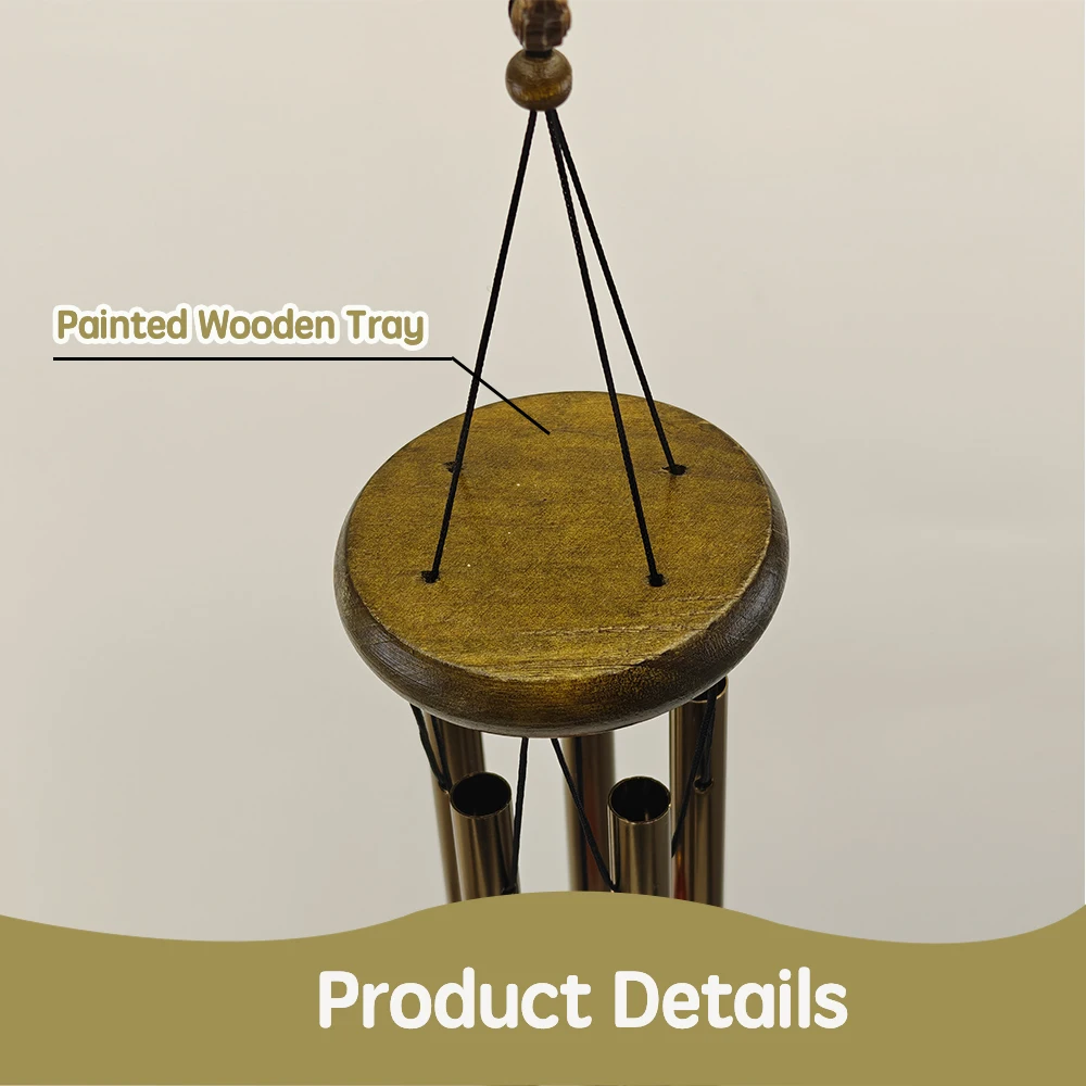 Bronze Harmony Wind Chime with Butterfly and Owl Charms - Outdoor & Garden Decor Gift