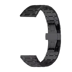 Sleek 22mm Stainless Steel Watch Strap - Premium Metal Band Replacement for Realme Watch 3 3 Pro (Black)