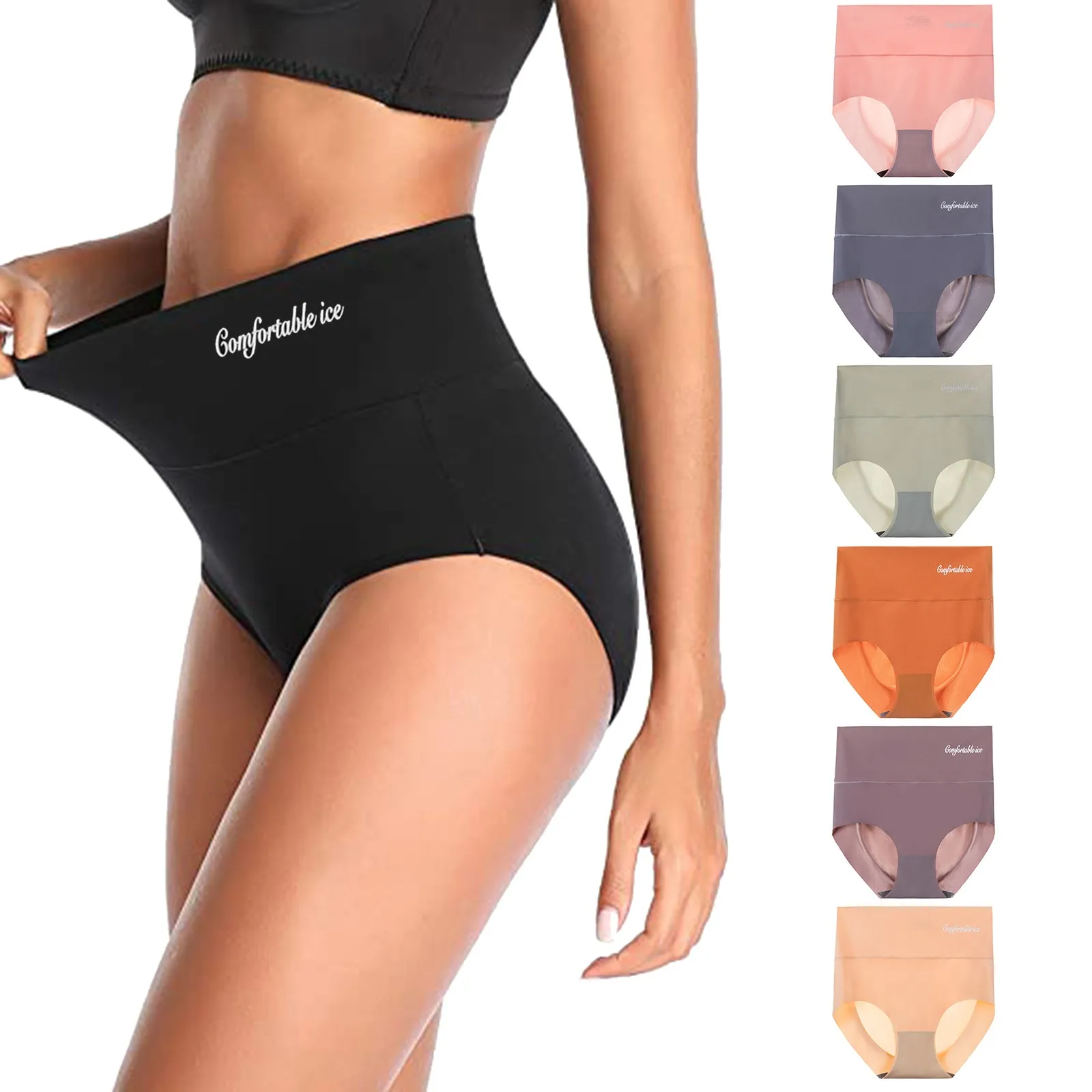 BodyshaperHighWaistSeamlessPantiesWomensUnderwearAntiBacteriaSoftCrotchBriefs