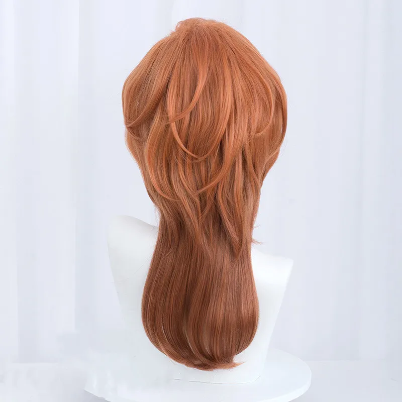 Chuuya Nakahara Cosplay Bungou Stray Dogs Cosplay Men 55cm Brown Wig Anime Wig Heat Resistant Synthetic Wigs