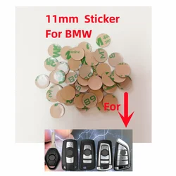 LOCKSMITHOBD 5pcs 11mm Car Key Logo Sticker For BMW Remote Fob 3 / 5 / 7 Series Z4 X3 X4 X5 X6 F Series F15 Metal Round Key logo