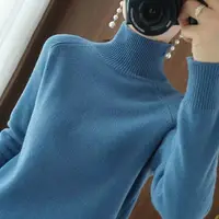 Sweater 2023 Autumn And Winter Cashmere Sweater Turtleneck Pullover Women's Solid Color Casual Long-sleeved Loose Bottoming 1