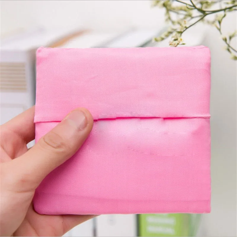 Eco-friendly Reusable Folding Shopping Tote Bag in Solid Color