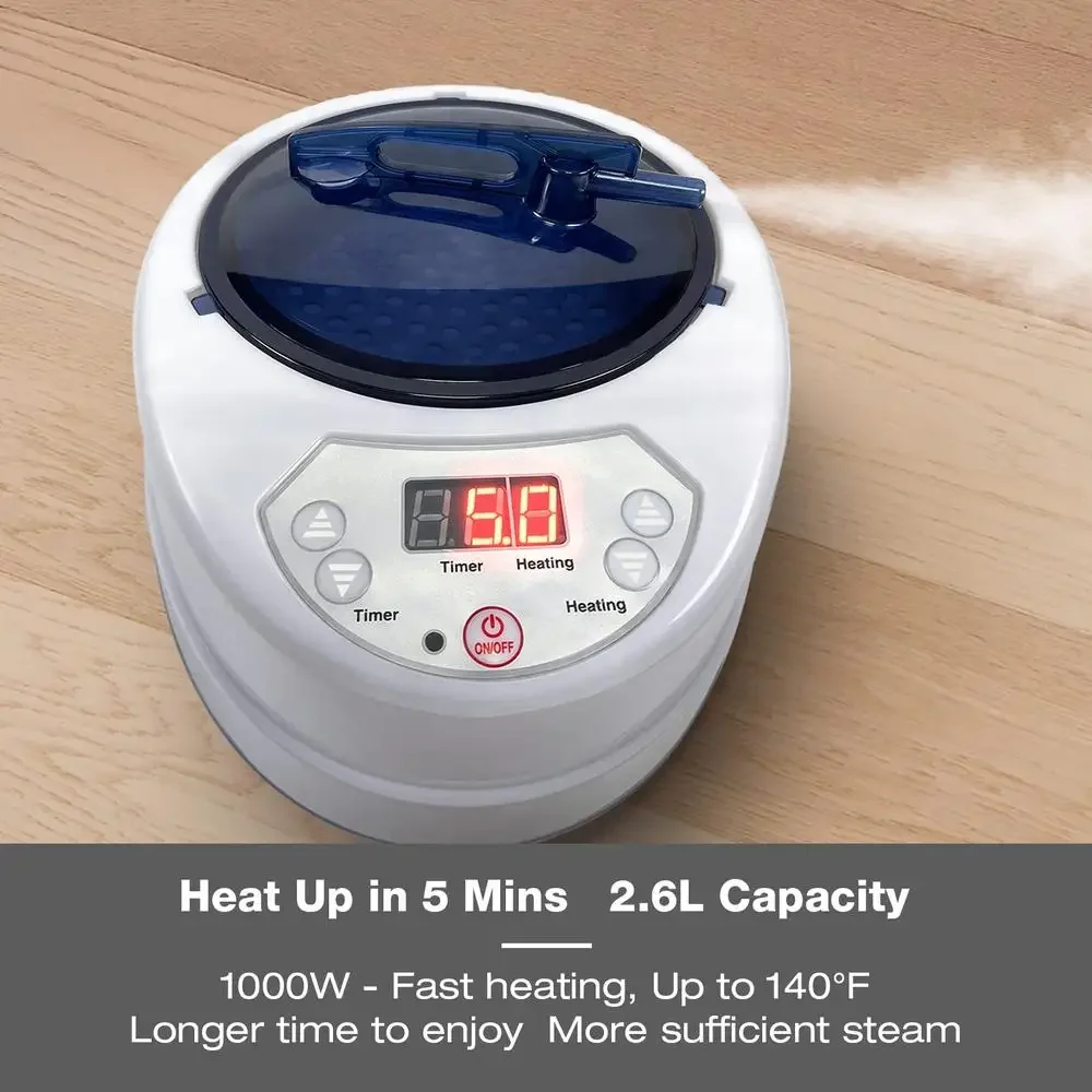 Portable Full Size Lightweight Steam Sauna Home Spa FCC Certified 2.6L Steam Generator 90 Min Timer Rust-Proof Auto Power Off 4