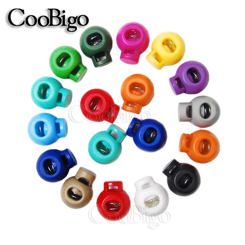 Spring Cord Lock Stopper Ball Rope Toggle Lanyard Retainer Stop Cordon Shoes Lace Clip Drawstring Sewing Accessories 10pcs