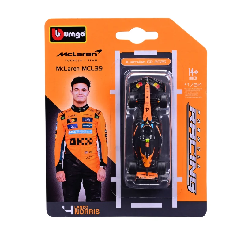 Bburago 1:64 2025 SF25 # 16 RB21 # 1 F1 Modello di auto in lega W16 MCL39 Red Bull Mercedes Ferrari McLaren Formula Racing Die Cast Toy