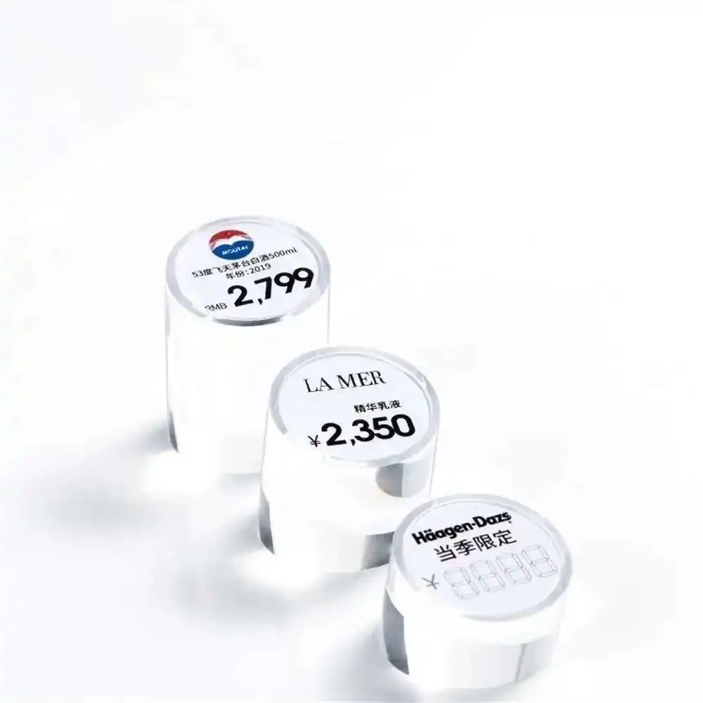 Acrylic Price Tag Paper Holder Display Stand Table Mini Price Cubes Jewelry Label Sign Watch Tag