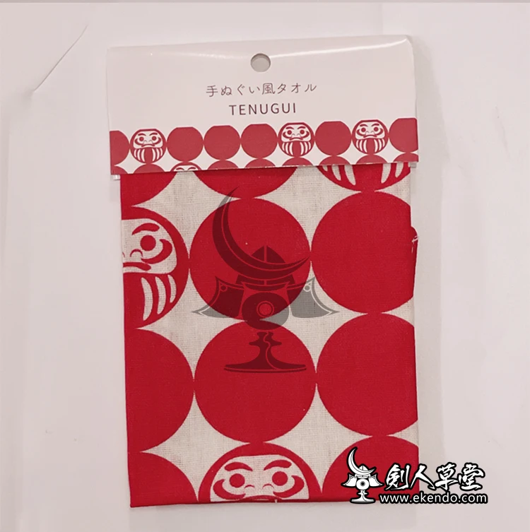 -IKENDO.NET-TG318-Dharma-Tenugui-33X90CM hand towel 101% Cotton tranditional japanese kendo tenugui