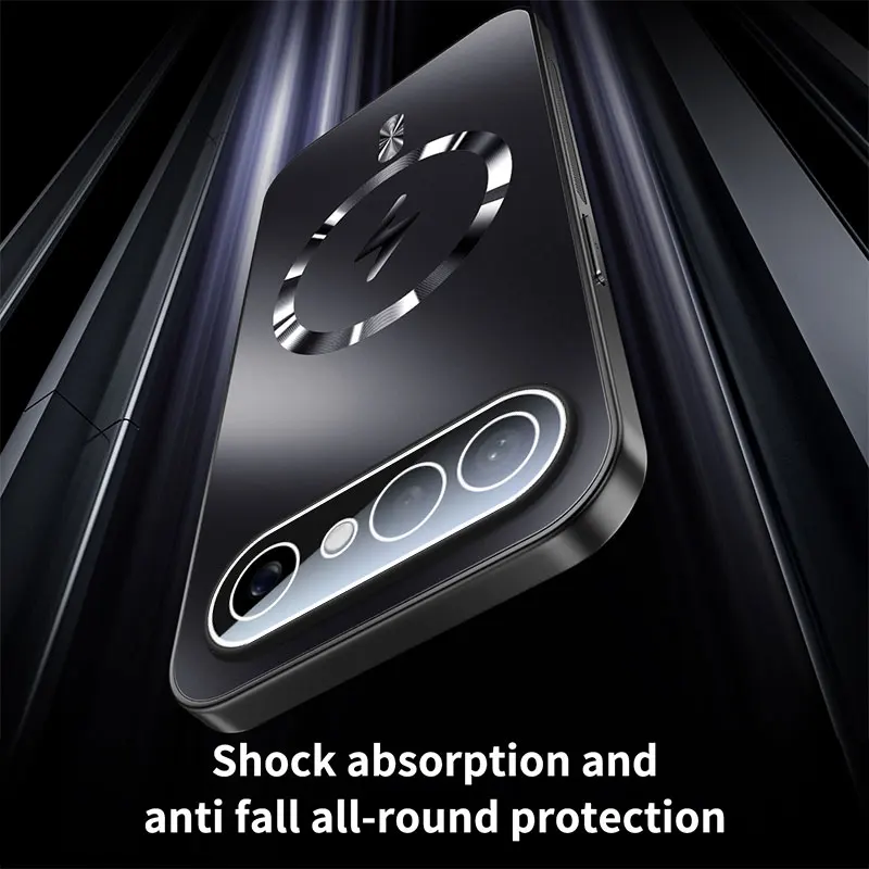 Magnetic Camera Lens Protection Matte Frosted Back Cover with Wireless Charging Capability