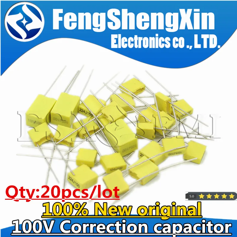 100V Correction capacitor safety capacitor polypropylene film capacitor cbb capacitor Polypropylene Safety Plastic Film 100V 1nF ~ 470nF 100nf 220nf 10nf 47nf 22nf 1nf 0.47uf 0.1uf 20pcs