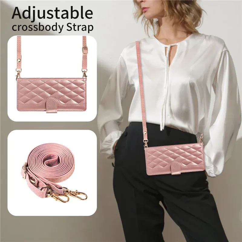Leather Lanyard Wallet Crossbody Flip Phone Case