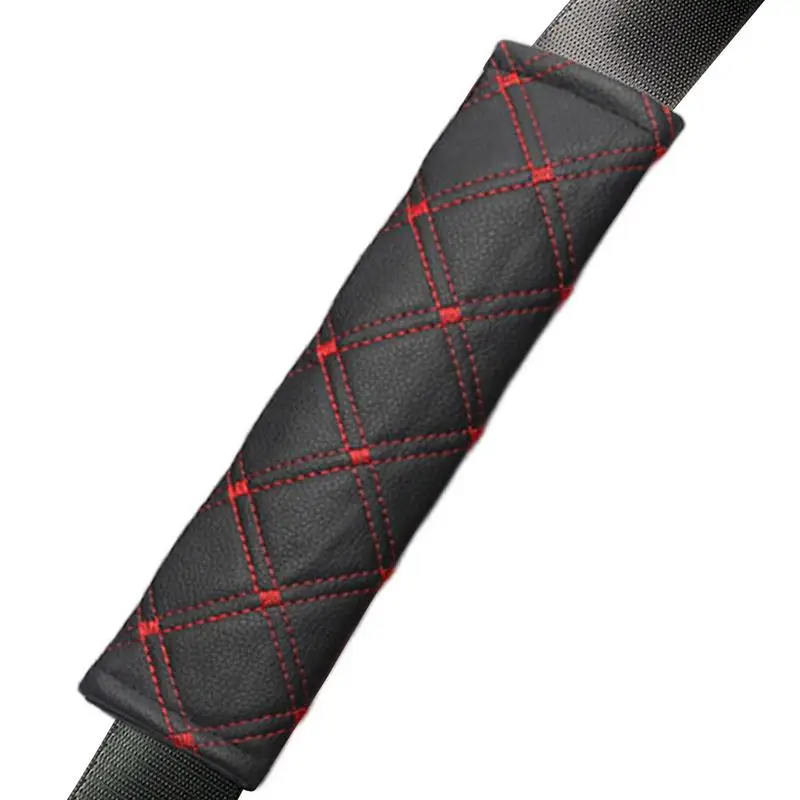 

Seat Belt Cushion Comfortable Covers For Car Quilted Pattern Shoulder Strap Pad Ventilated Microfiber Leather Car Accessories