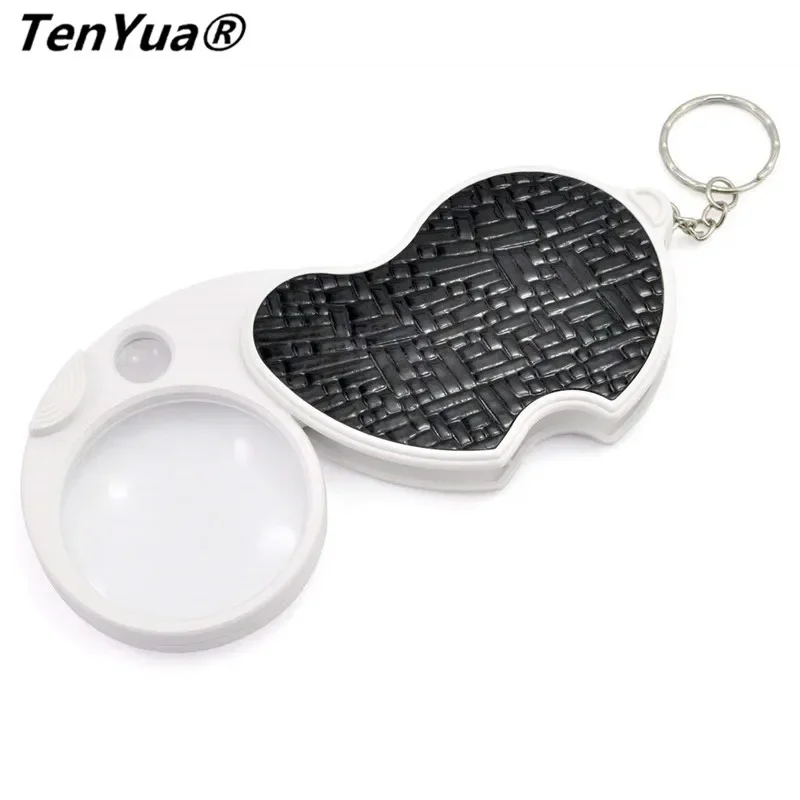 

Мини-лупа TenYua брелок про путешествия 8x37 20x12 мм, светодиодная Лупа с двойными линзами