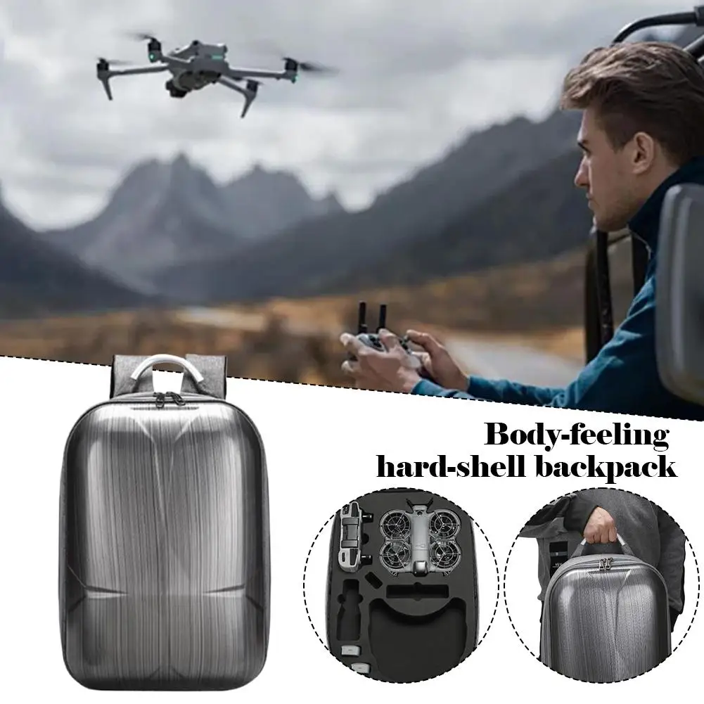 Sac à dos rigide étanche pour DJI Neo2, gris, 41x13x33 cm