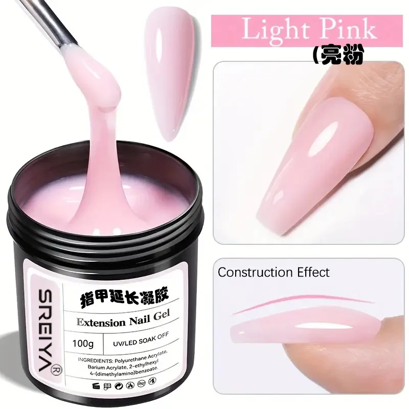 Large Volume Manicure Nail Extension 3-in-1 Builder Gel with Nude Shape Reinforcement for Long-Lasting UV/LED Cured Manicures