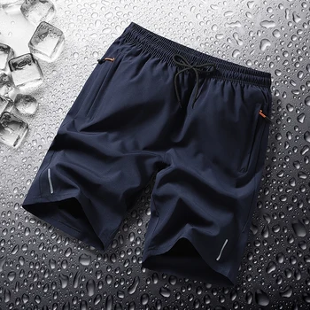 Summer Men Casual Shorts Gym Bodybuilding Loose Shorts Joggers 2022 Ultra Thin Quick Dry Short Pants Mens Solid Color Shorts 6XL