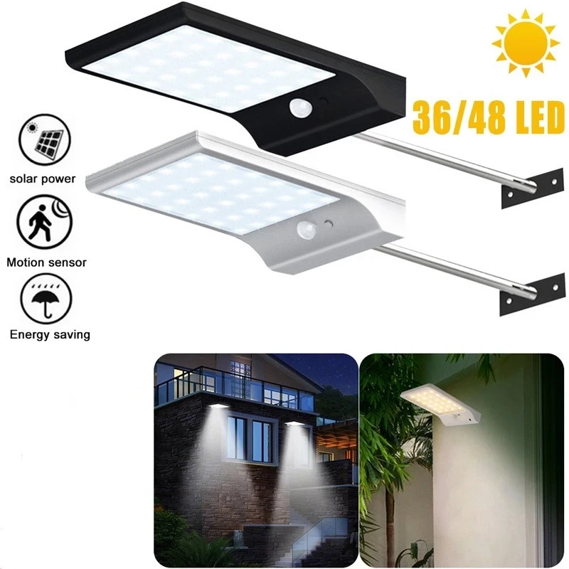 Reswat 36/48W LED outdoor induction solar light PIR motion sensor IP65 waterproof garden courtyard wall convenient installation