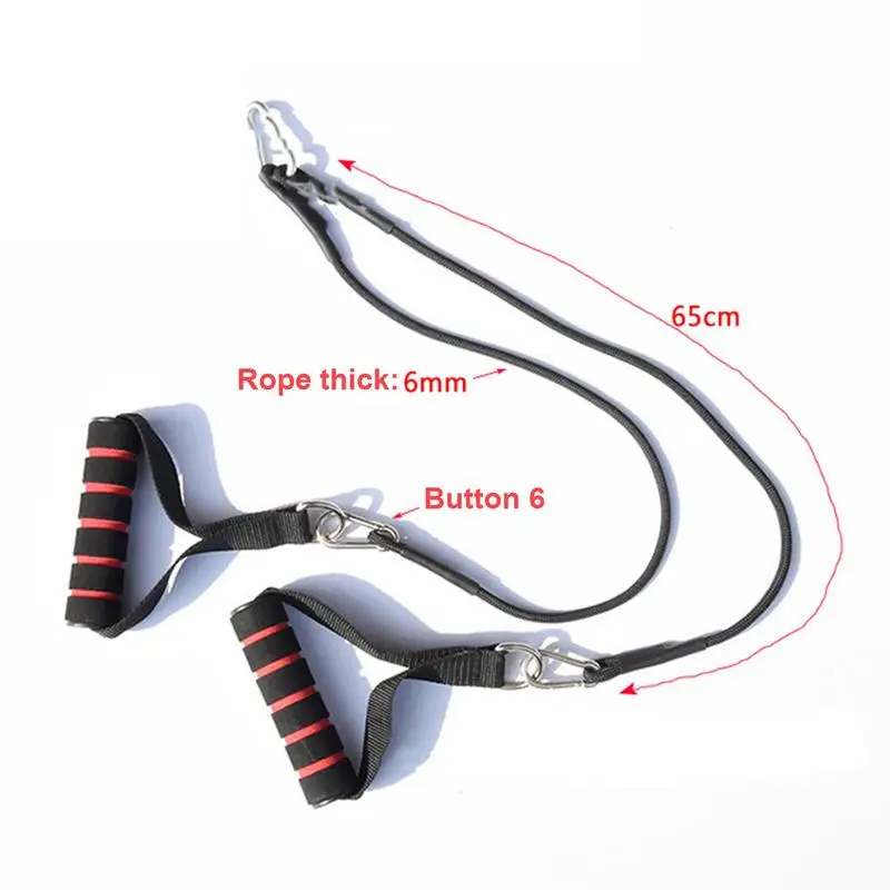 Pull Bar Tricep Extension Strap Rope And Grips