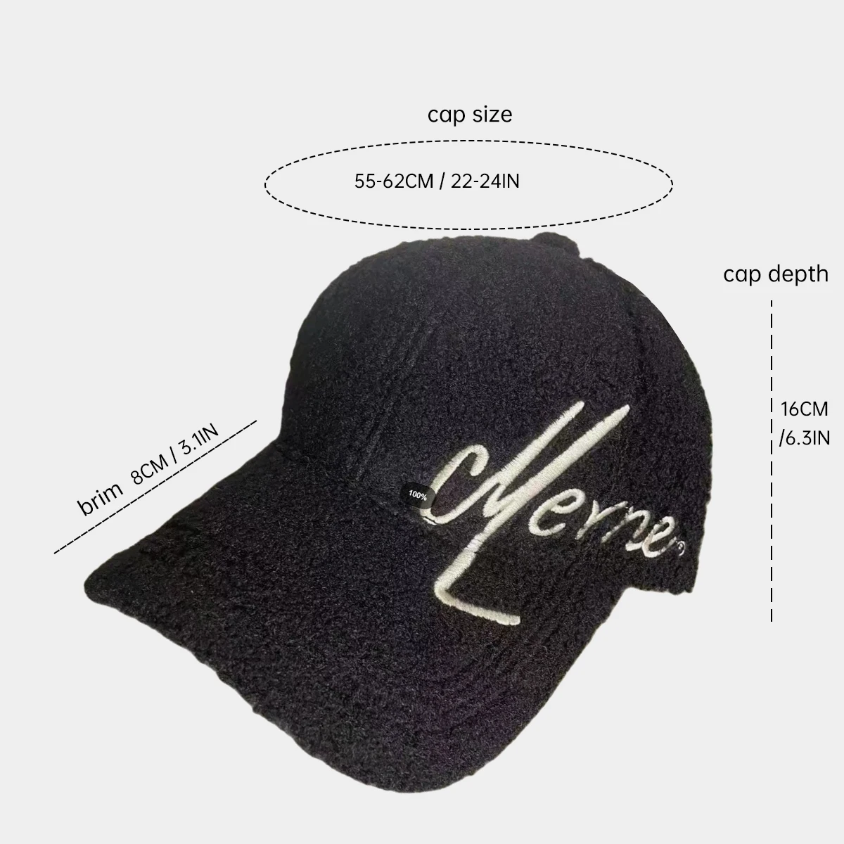 Fleece-Lined Warm Baseball Cap for Women in Autumn and Winter, Large Head Circumference, Makes Face Look Smaller, Stylish and Versatile, Cold-Proof Baseball Cap for Men