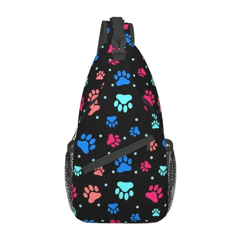 

Casual Color Dog Paw Prints Sling Bags for Traveling Men Crossbody Chest Backpack Shoulder Daypack