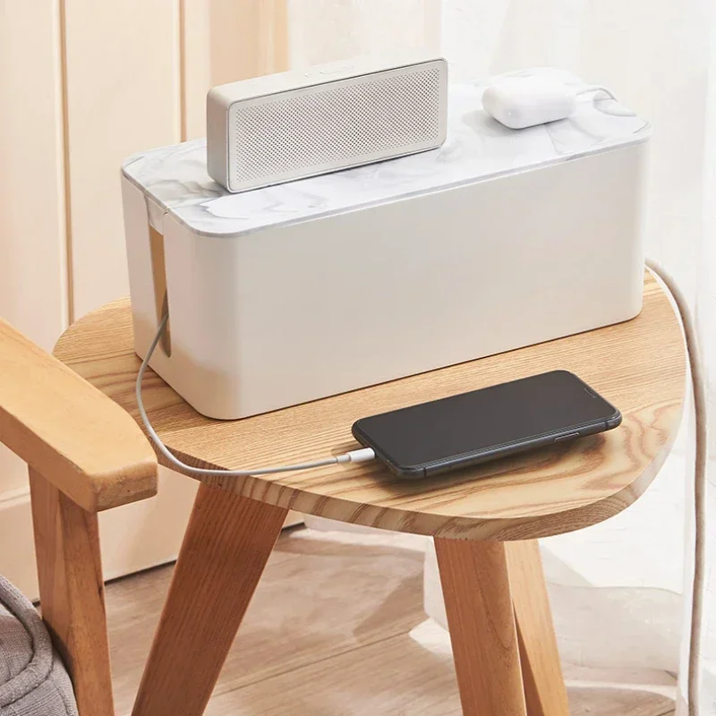 

Пластиковая коробка для управления кабелями, органайзер для хранения телефонных шнуров, электронных аксессуаров, органайзер для офиса