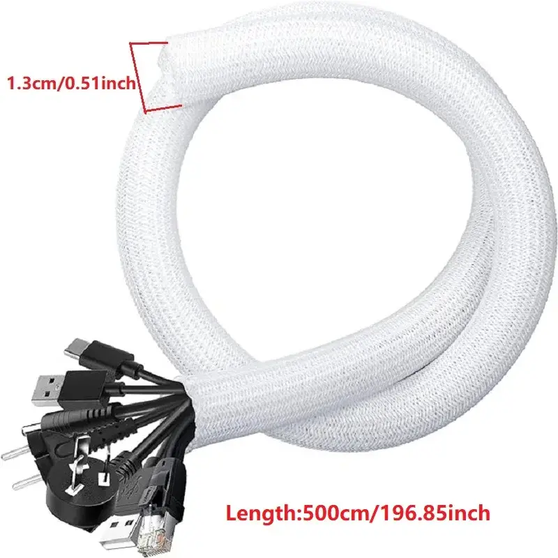 Braided Cable Sleeve 1m/3m/5m Pet Nylon Wrap for Desk PC TV Wire Protector Braided Wire Cover Casing Cable Organizer image 10