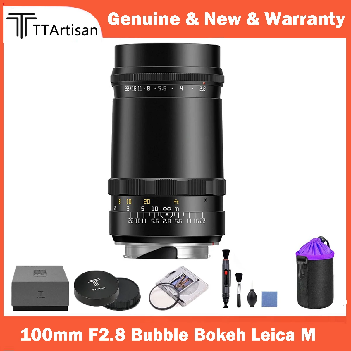 Ttartisan 100Mm F2.8 Bubble Bokeh Obiettivo Full Frame Per Fotocamere Leica M Mount Leica M2 M3 M4 M5 M6 M7 M8 M9 M9P M10 M262 M240P