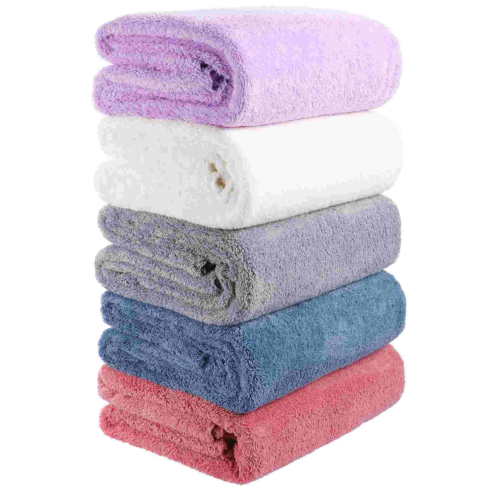 

5pcs Microfiber Bath Towels Large Beach Towels Washcloths for Bathroom Gym Hotel Spa