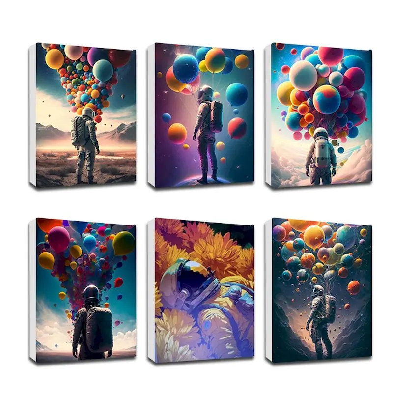 

CHENISTORY Coloring By Number Balloon Astronaut Kits DIY Oil Painting By Number Drawing On Canvas HandPainted Home Decoration