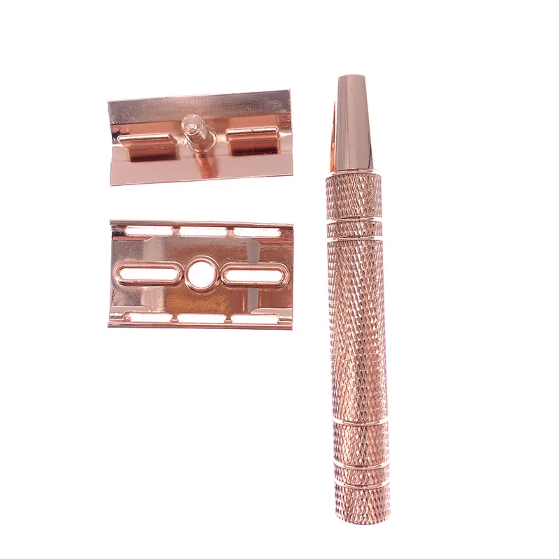 Rose Gold Razor Classic Double Edge Safety Razor For Mens Shaving&Womens Hair Removal Shaving Blades Manual Shaver