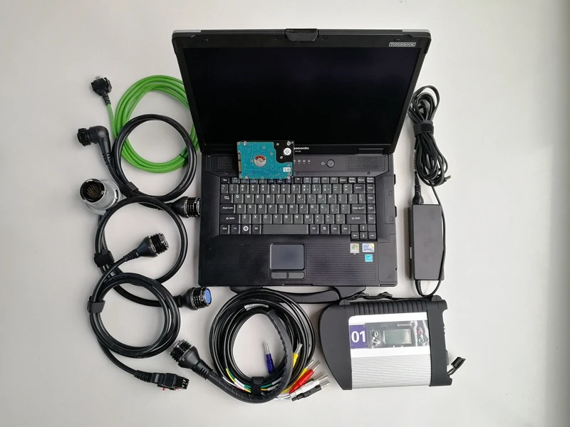 V2023.12 Mb Sd C4 Connect Diagnosi Compatta Scanner Per Auto C4 Con Software Hdd In Cf52 Laptop 4Gb Tougbook Set Completo