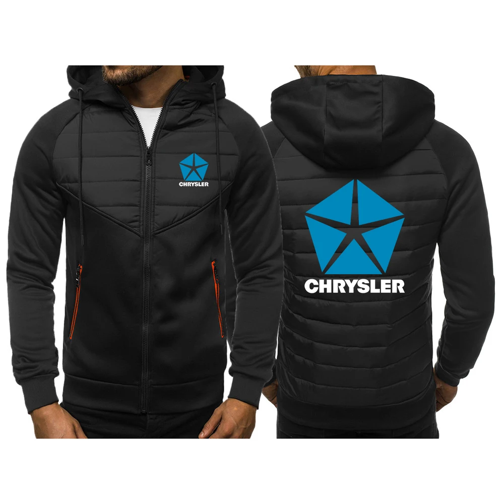 Chrysler 2023 autumn and winter new men's fashion hooded cotton-padded warm coat solid color cotton-padded jacket