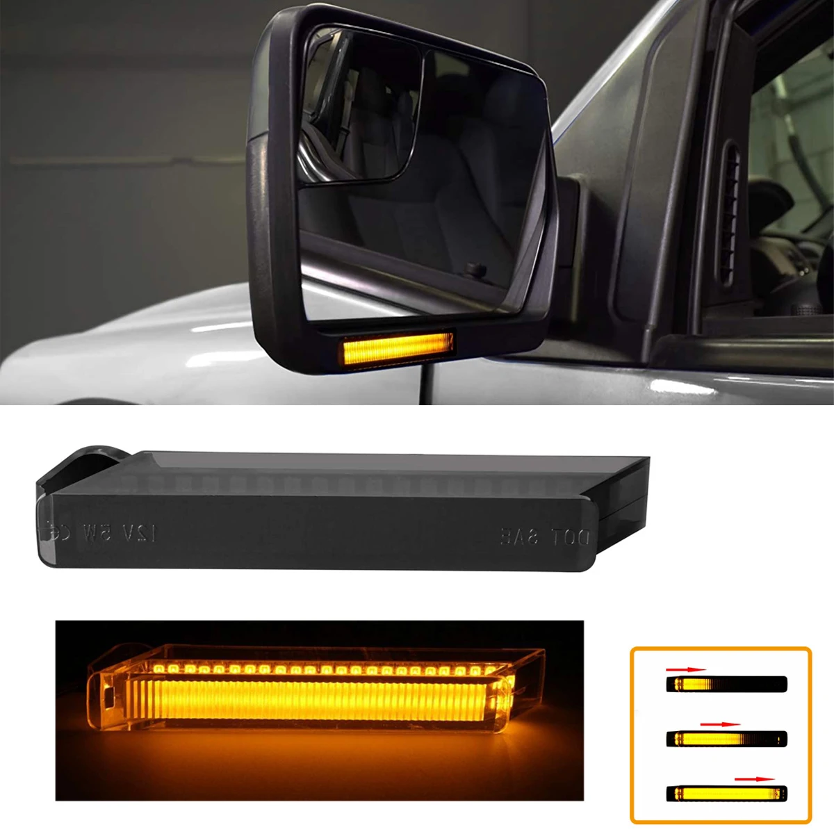 

For Ford Raptor 2010-2014 Lincoln Mark LT 06-08Car LED Side Mirror Turn Signal Light Lamp Expedition 4L3Z13B374AA 4L3Z13B375AA