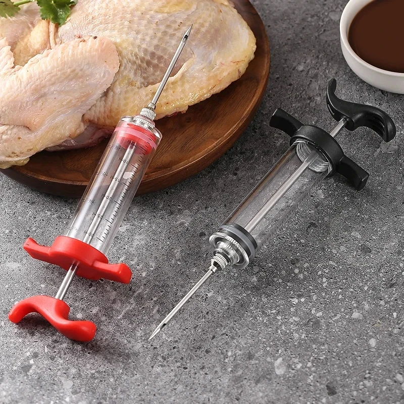 Flavor Needle BBQ Meat Injector Spice Syringe Marinade Injectors Stainless steel Pork Steak Meat Sauces Syringes Kitchen Tools