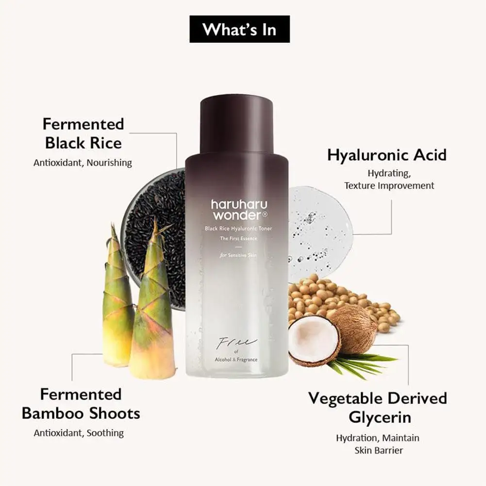 Korean Haruharu Black Rice Hyaluronic Acid Toner/Cleansing Oil Korean Acid Toner Facial Moisturizing Soothing Beauty Skin Care 6