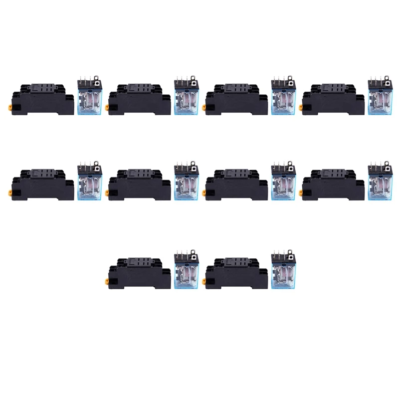 

10X LY2NJ HH62P-L JQX-13F 220V AC Coil DPDT Power Relay 8 Pin W PTF08A Socket